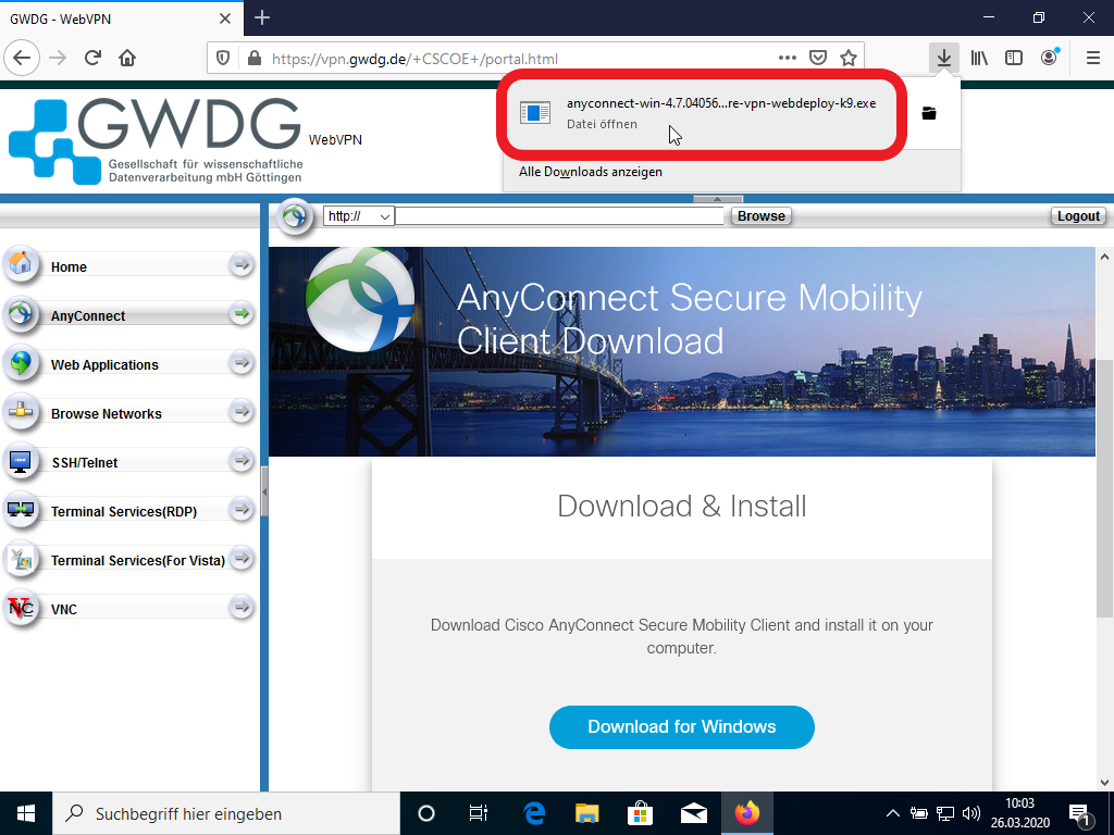 Cisco Anyconnect Windows Gwdg Docs