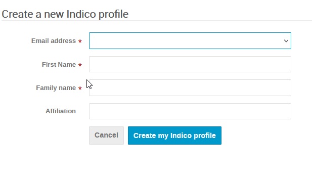  Create an indico profile 