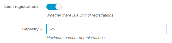  enter the maxium number of registrations